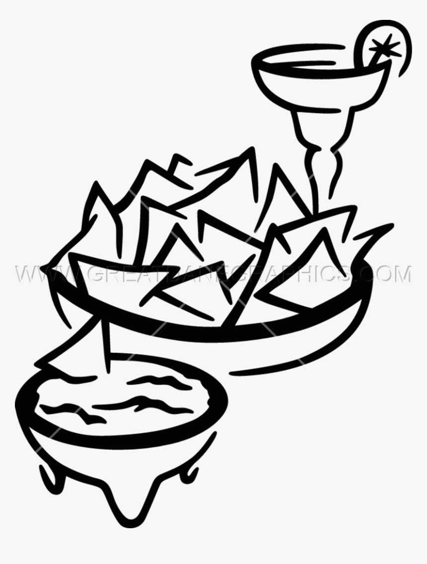 Snack Drawing Chip Salsa For Free Download - Drawing Of Chips And Salsa, HD Png Download, Free Download