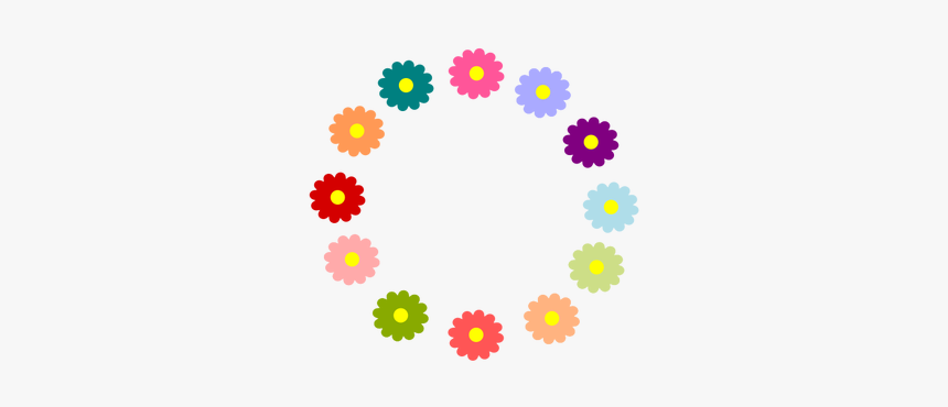 Rainbow Flower Wreath - Cartoon Flower Wreath Png, Transparent Png, Free Download