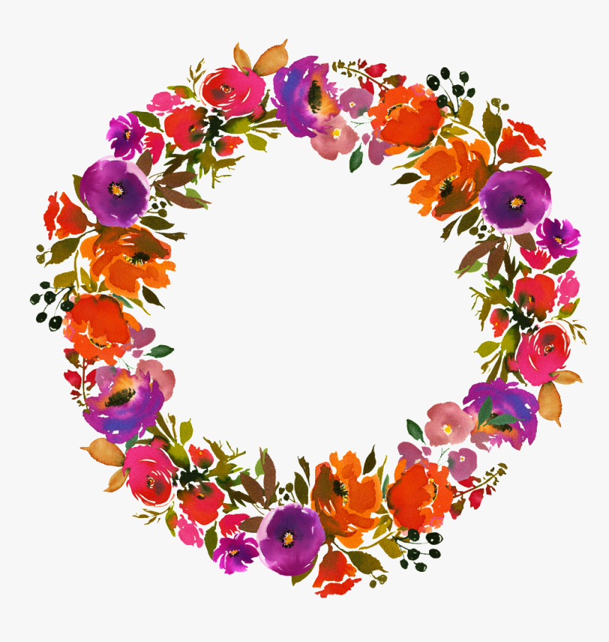 Hand Painted Three Color Flower Wreath Png Transparent - 母 の 日 素材 フリー, Png Download, Free Download