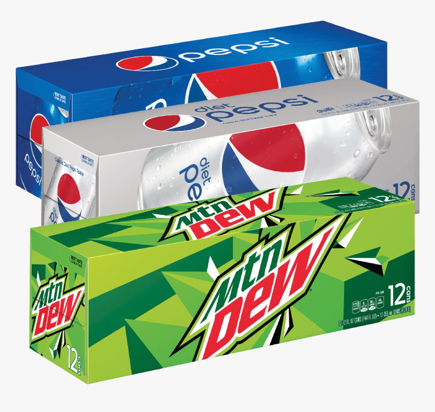 Pepsi And Mtn - Mountain Dew 12 Pack Cans, HD Png Download, Free Download