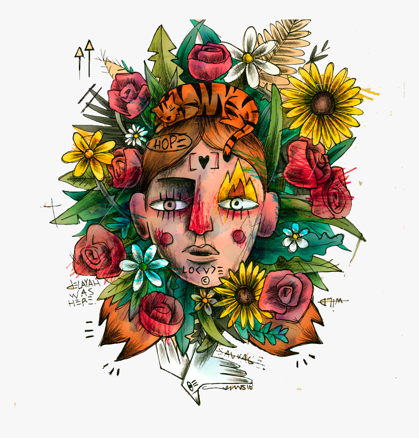 Floral Design Halloween Flower Wreath Illustration - Halloween Flowers Png, Transparent Png, Free Download