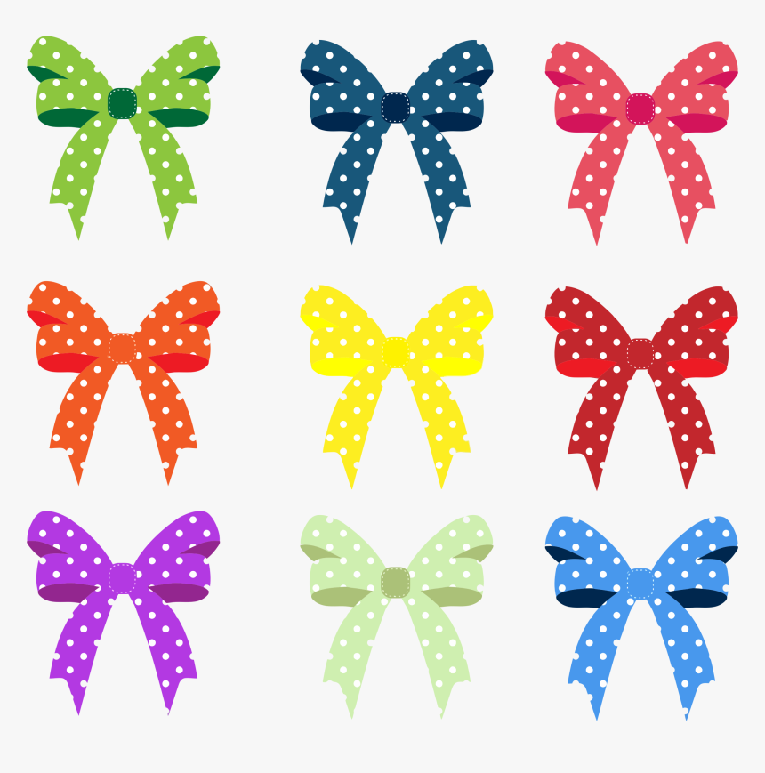 Colorful Ribbons And Bows Polka Dots Clip Arts - Colored Ribbon Icon Png, Transparent Png, Free Download