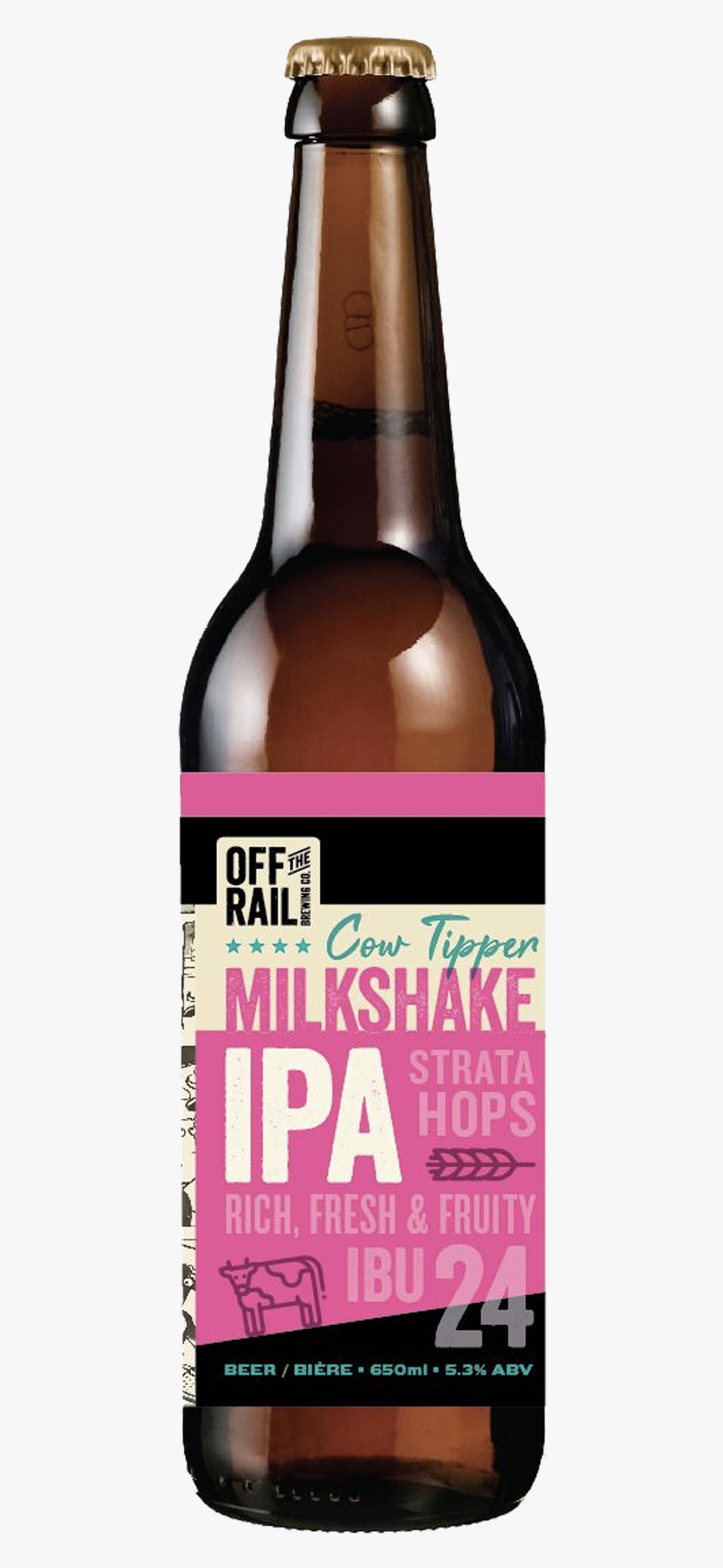 Cow Tipper Milkshake Ipa - Glass Bottle, HD Png Download, Free Download