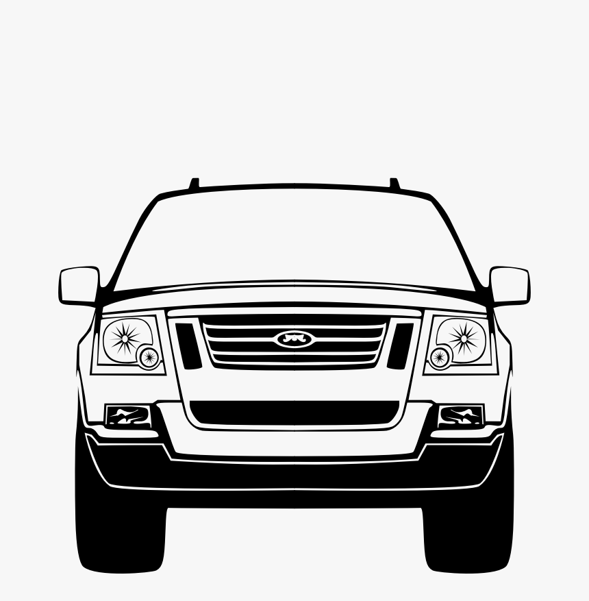 Suburban Assault Vehicle - Car Silhouette Front View, HD Png Download, Free Download