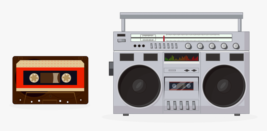 Illustration Vintage Cassette Transprent Png Free Download - Radio Cassette Player Png, Transparent Png, Free Download