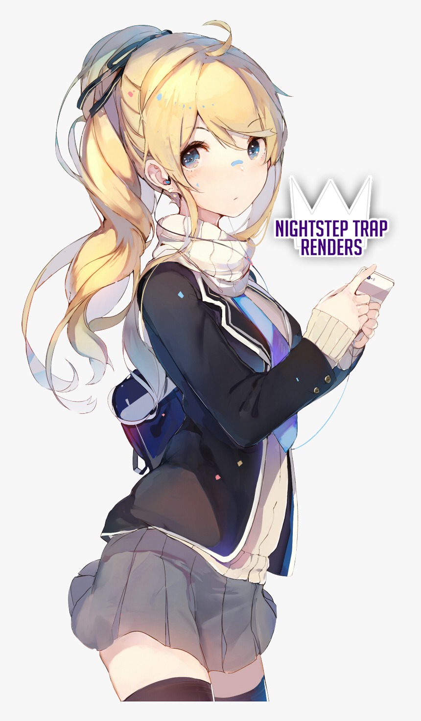 Nightsteptrap123 Cute Anime Girl Render - Anime Girl With Blond Hair, HD Png Download, Free Download