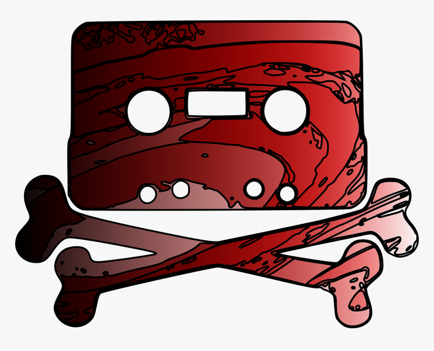 Cassette Tape Crossed Bones Free Picture - Cassette And Crossbones, HD Png Download, Free Download