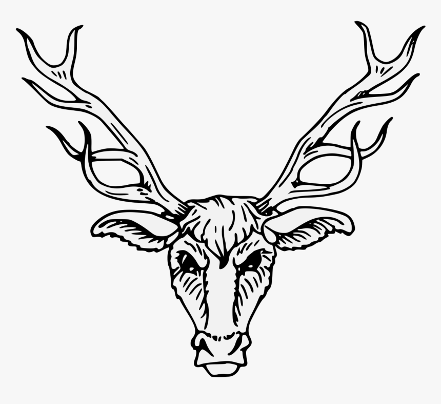 Red Deer Clip Art Heraldry Portable Network Graphics - Stag Head Heraldry, HD Png Download, Free Download