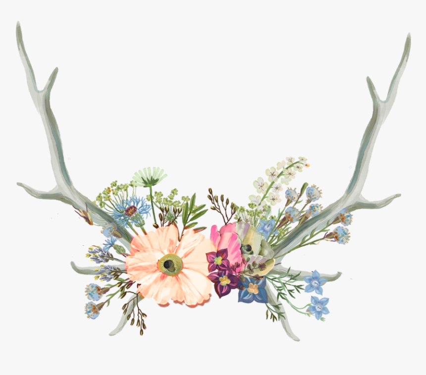 Antlers Png Tumblr - Flower Crown Png, Transparent Png, Free Download