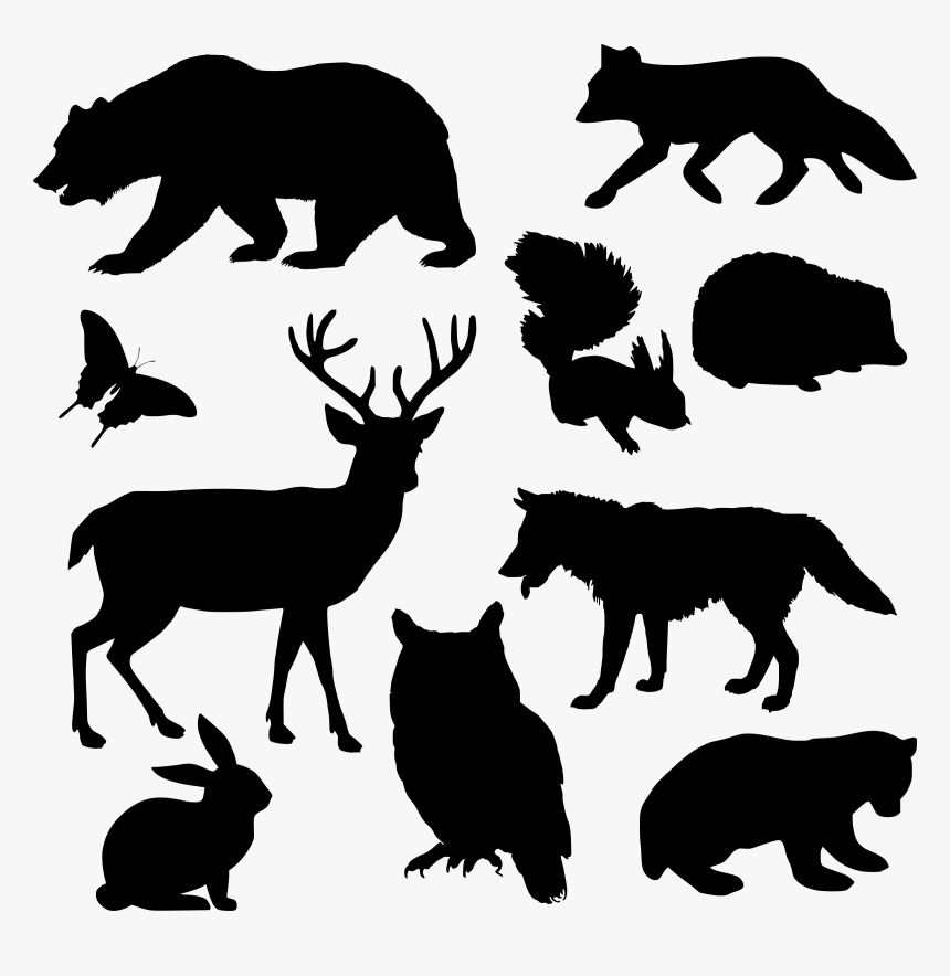 Download Deer Silhouette Png Woodland Animal Silhouettes Transparent Png Kindpng