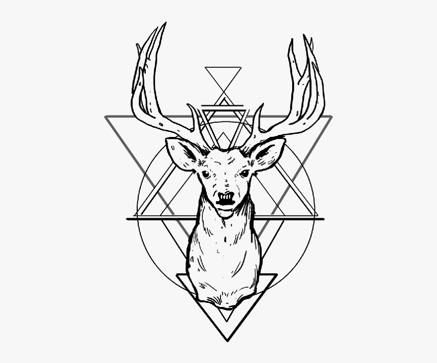 Geometric Deer Drawing, HD Png Download, Free Download