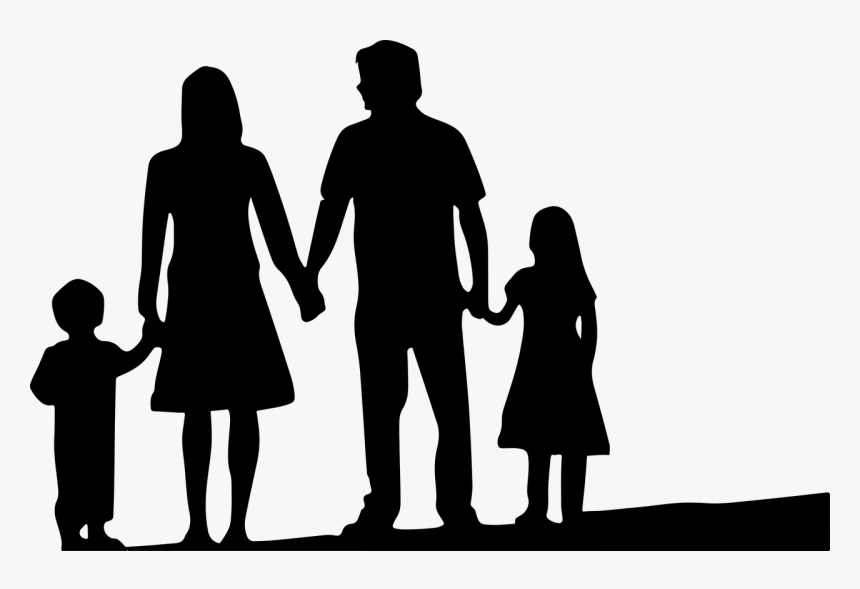 Nuclear Family Silhouette - Family Silhouette Transparent, HD Png Download, Free Download