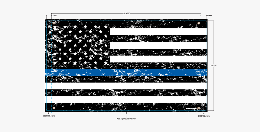 Thin Blue Line Flag Clipart, HD Png Download, Free Download