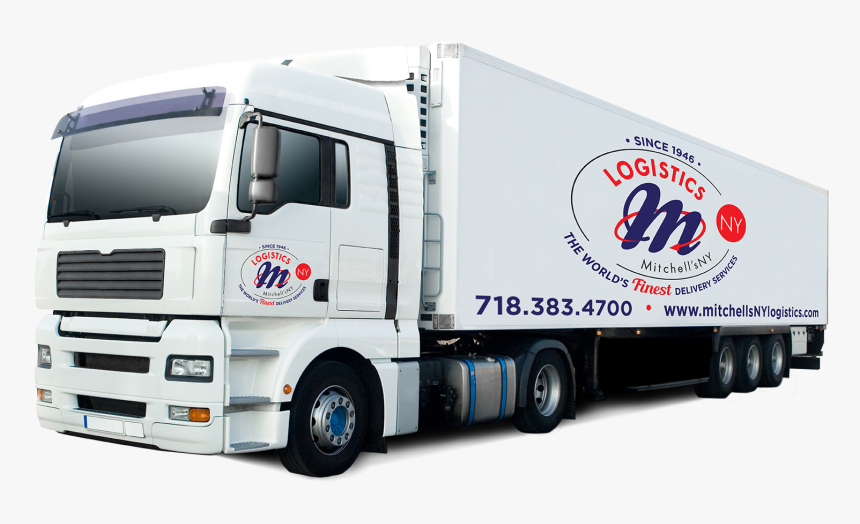 Large Mitchell"sny Truck - White Semi Truck, HD Png Download, Free Download