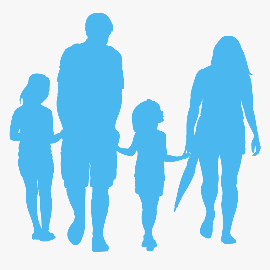 Family And Technology Silhouette, HD Png Download, Free Download