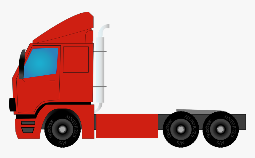 Semi Trailers, Truck, Transport, Red, Side - Cartoon Truck Png, Transparent Png, Free Download