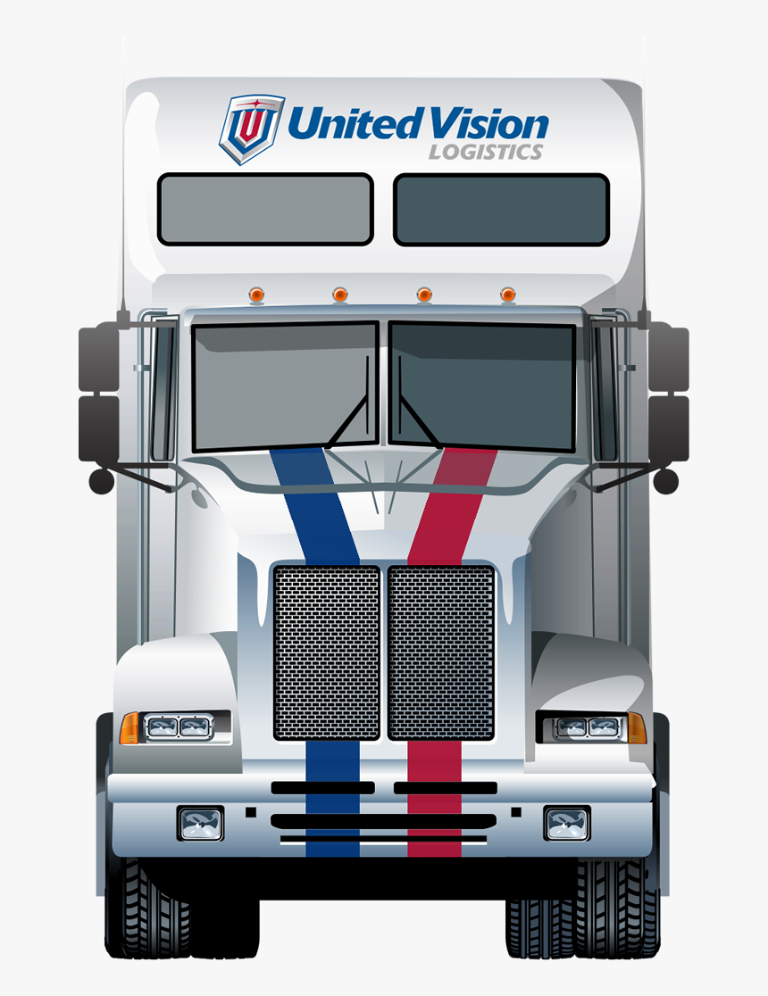 Uvl Truck Mock-up Front View White - Trailer Truck, HD Png Download, Free Download