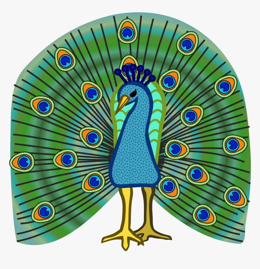 Peacock Coloured Icons Png - Coloured Picture Of Peacock, Transparent Png i...
