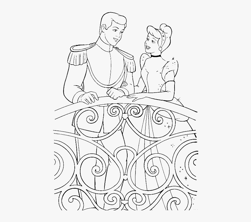 Clip Art And Prince In Balcony - Prince And Princess Colouring Pages, HD Png Download, Free Download