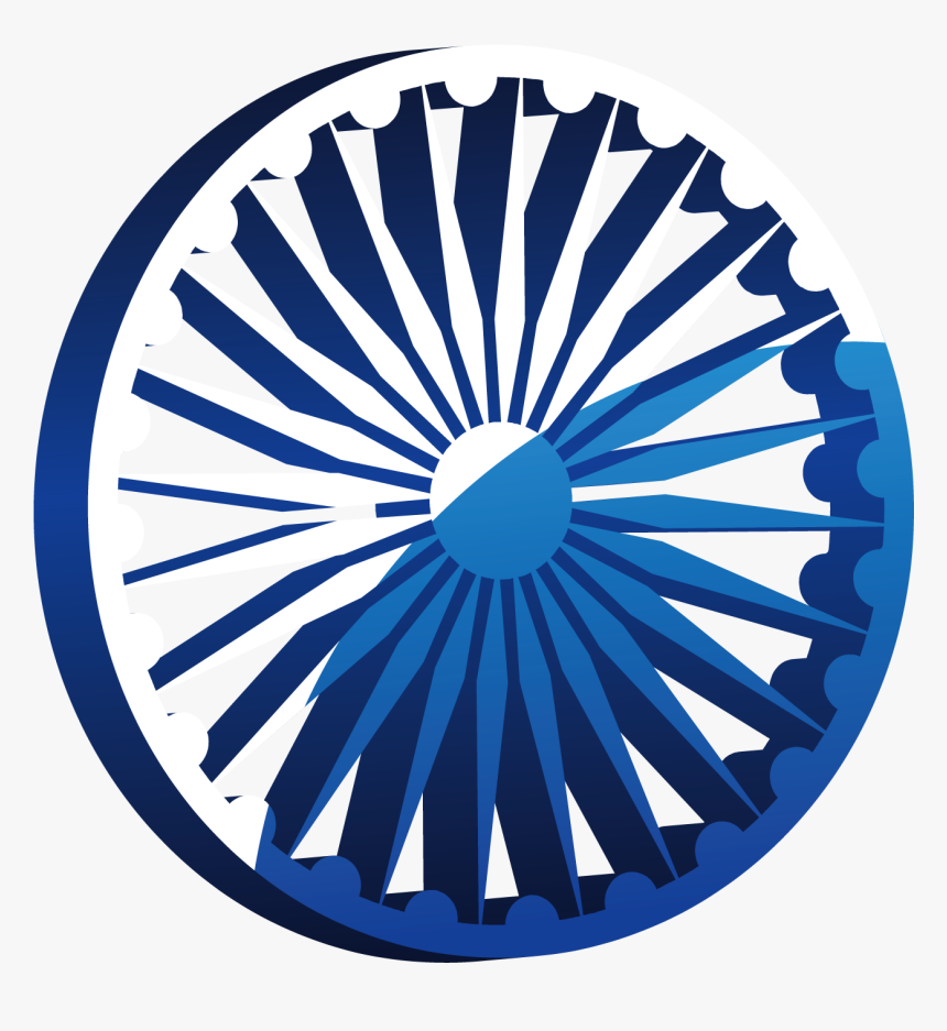 Wheel Art Of India Flag Vector Car Clipart - Indian Flag Ashoka Chakra Png, Transparent Png, Free Download