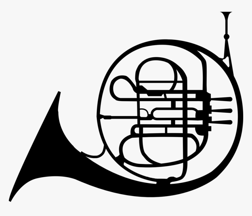 Line Art,types Of Trombone,monochrome Photography Vector - Mellophone Clipart, HD Png Download, Free Download