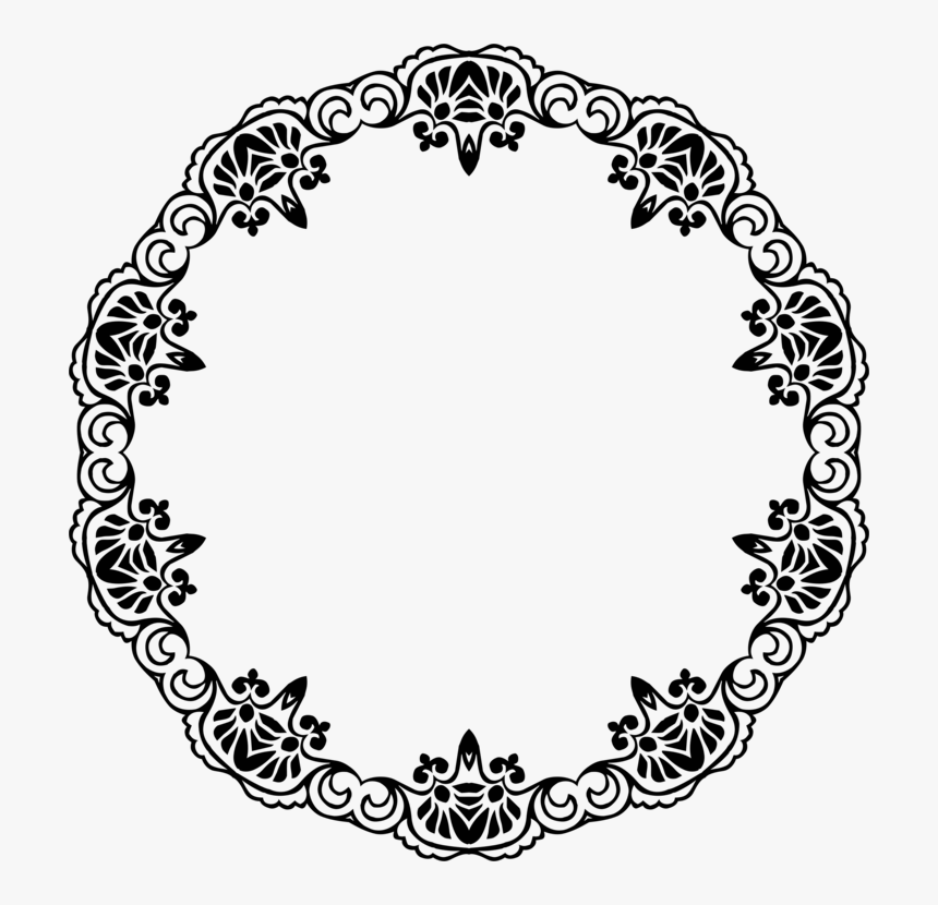 Line Art,symmetry,monochrome Photography - Flower Ornament Circle, HD Png Download, Free Download