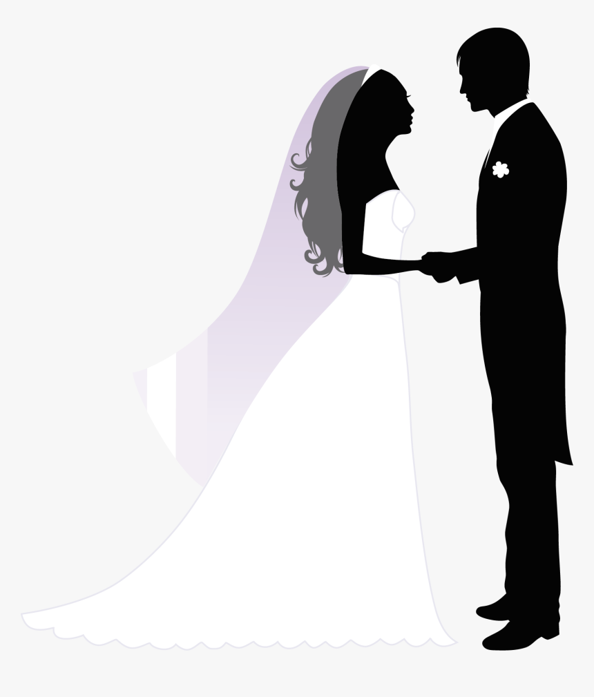 Wedding Invitation Marriage Bridegroom - Wedding Couple Silhouette, HD Png Download, Free Download