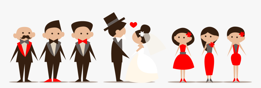 Png Transparent Free Images - Cute Cartoon Couple Wedding, Png Download, Free Download