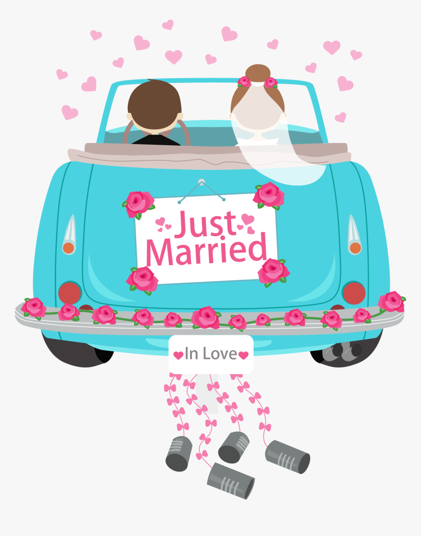 Just Married PNG, Just Married Car Prints, Mr & Mrs Watercolour