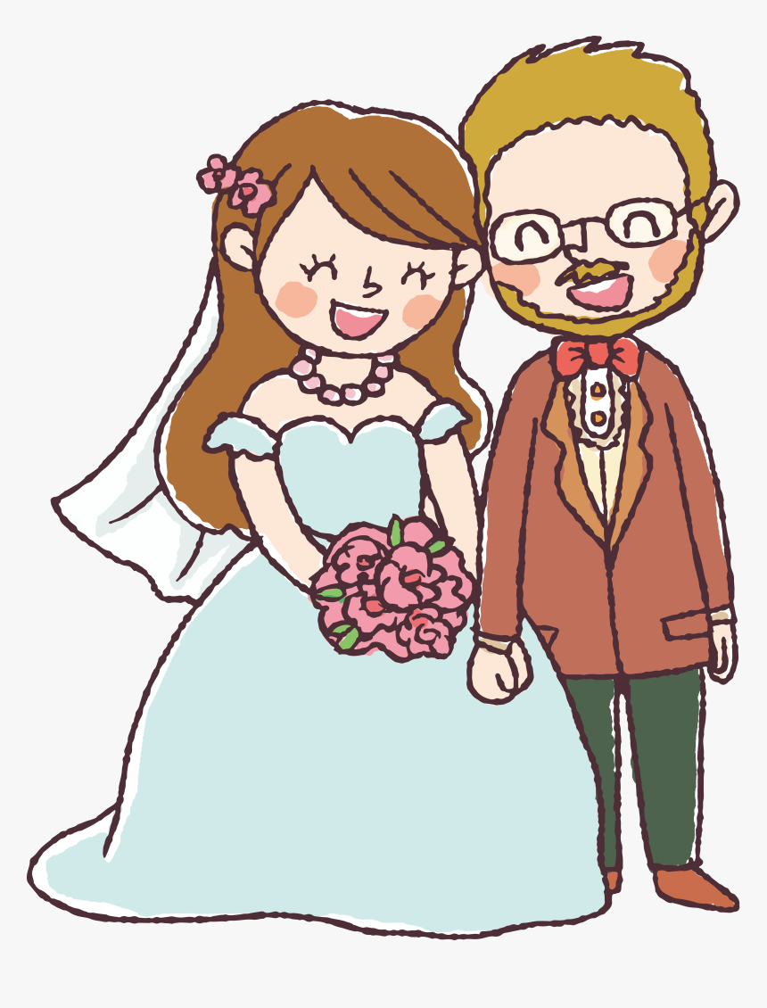 Transparent Happy Couple Clipart - Drawing Of Cartoon Couple Wedding, HD Png Download - kindpng Transparent Happy Couple Clipart - Drawing Of Cartoon Couple Wedding, HD Png Download - kindpng