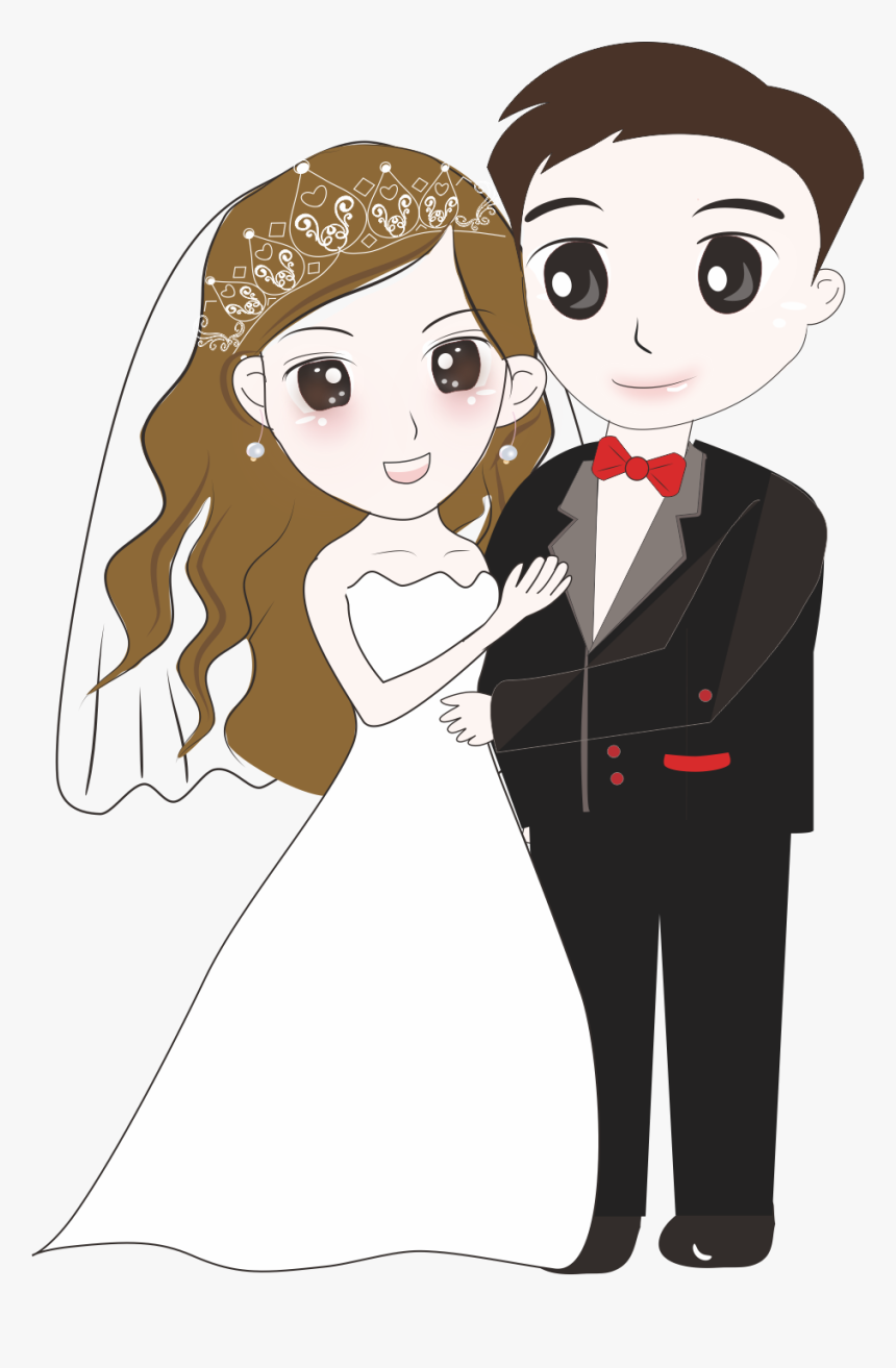 Bridegroom Wedding Cartoon - Wedding Couple Cartoon Png, Transparent Png, Free Download