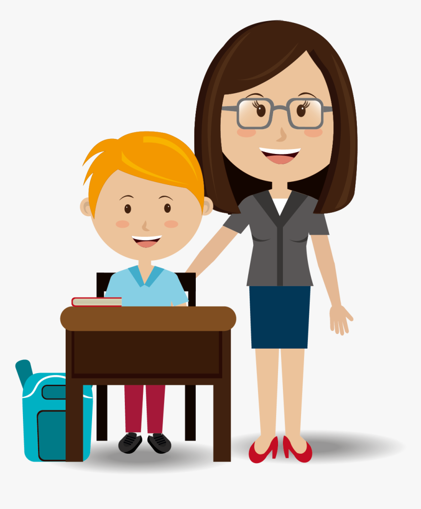 Student Teacher Student Teacher Education Clip Art - Cartoon Teacher And Student, HD Png Download, Free Download