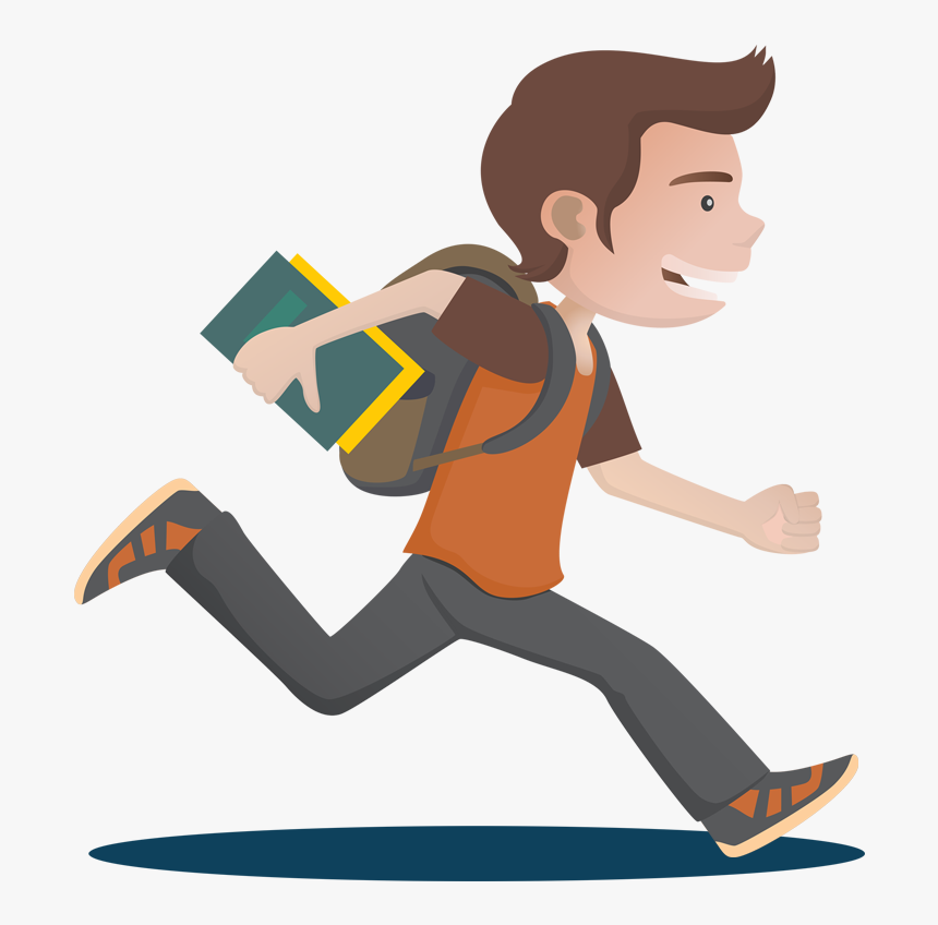 Clipart Png Student - Running In School Clipart, Transparent Png, Free Download