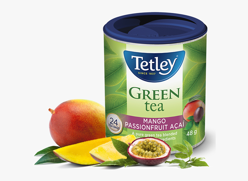 Tetley Mango Passionfruit Acai Green Tea - Tetley Mango And Passionfruit Tea, HD Png Download, Free Download