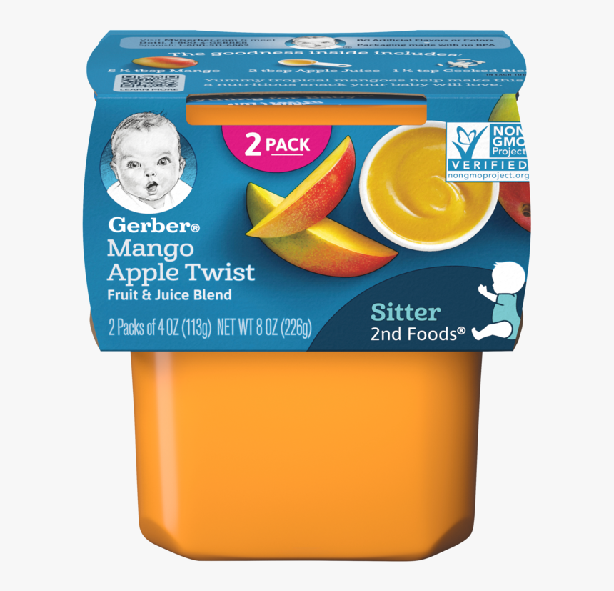 2nd Foods Mango Apple Twist - Gerber Baby Food Mango, HD Png Download, Free Download