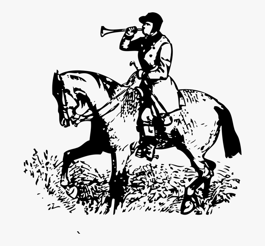 Soldier, Horn, Warrior, Trumpet, Hooter, Messenger - Horse Rider With Message, HD Png Download, Free Download