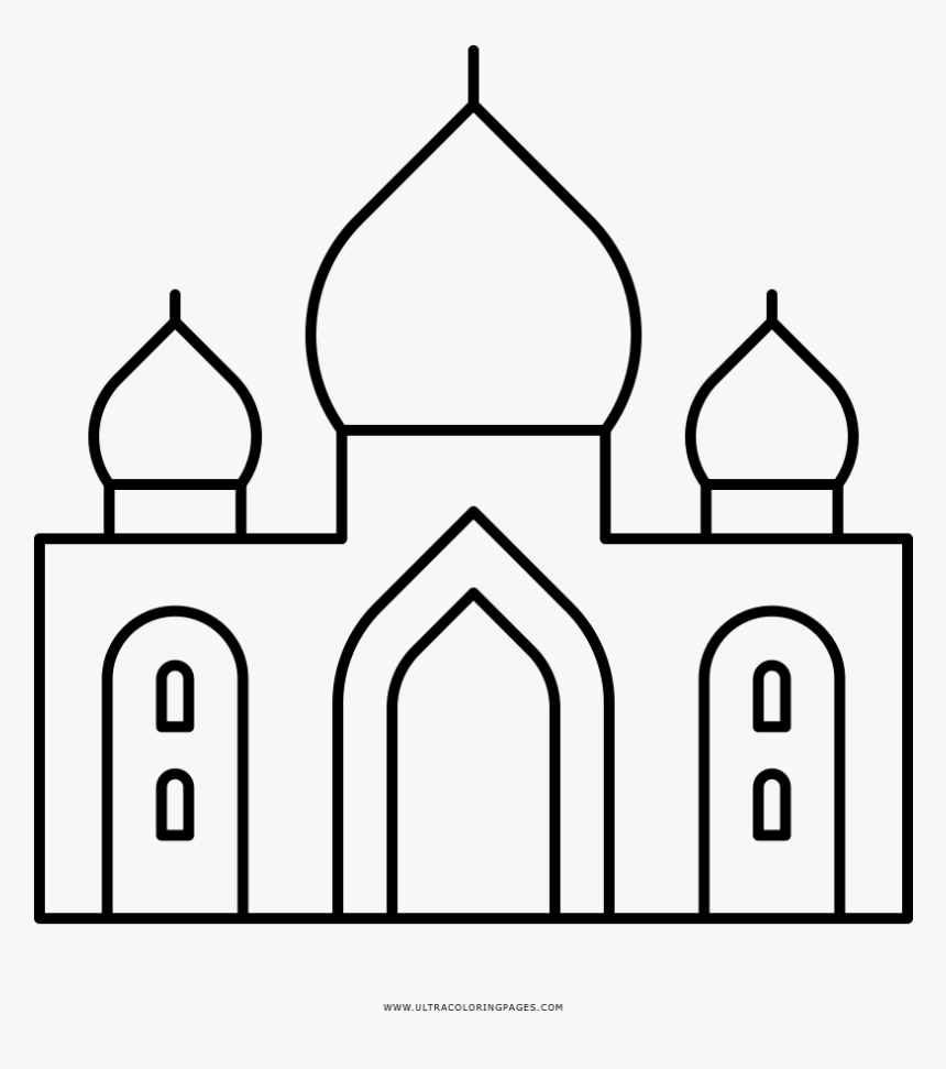 Taj Mahal Coloring Page - Draw A Taj Mahal, HD Png Download, Free Download