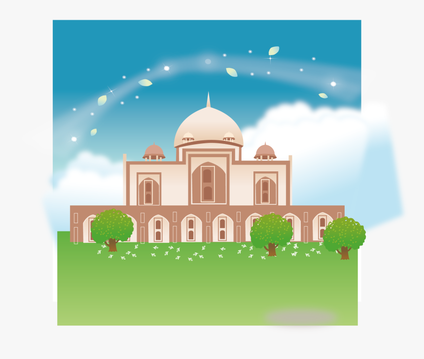Clip Freeuse Stock Mosque Drawing Poster - Mahal Cartoon Png, Transparent Png, Free Download