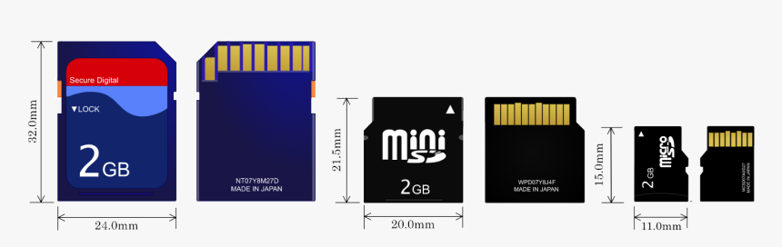 Sd Class Difference Micro - Different Size Sd Cards, HD Png Download, Free Download