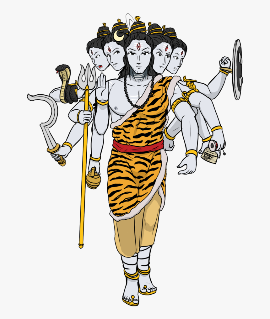 Durga Drawing Hindu Goddess - Panchmukhi Mahadev Png, Transparent Png, Free Download