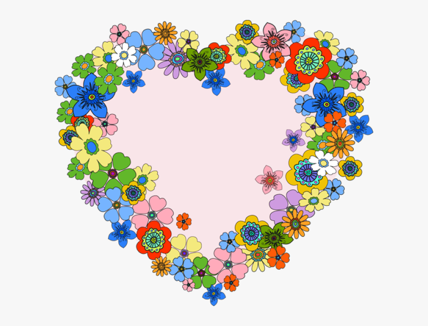 Flowers Ring Png - Clip Art Free Floral Heart, Transparent Png, Free Download