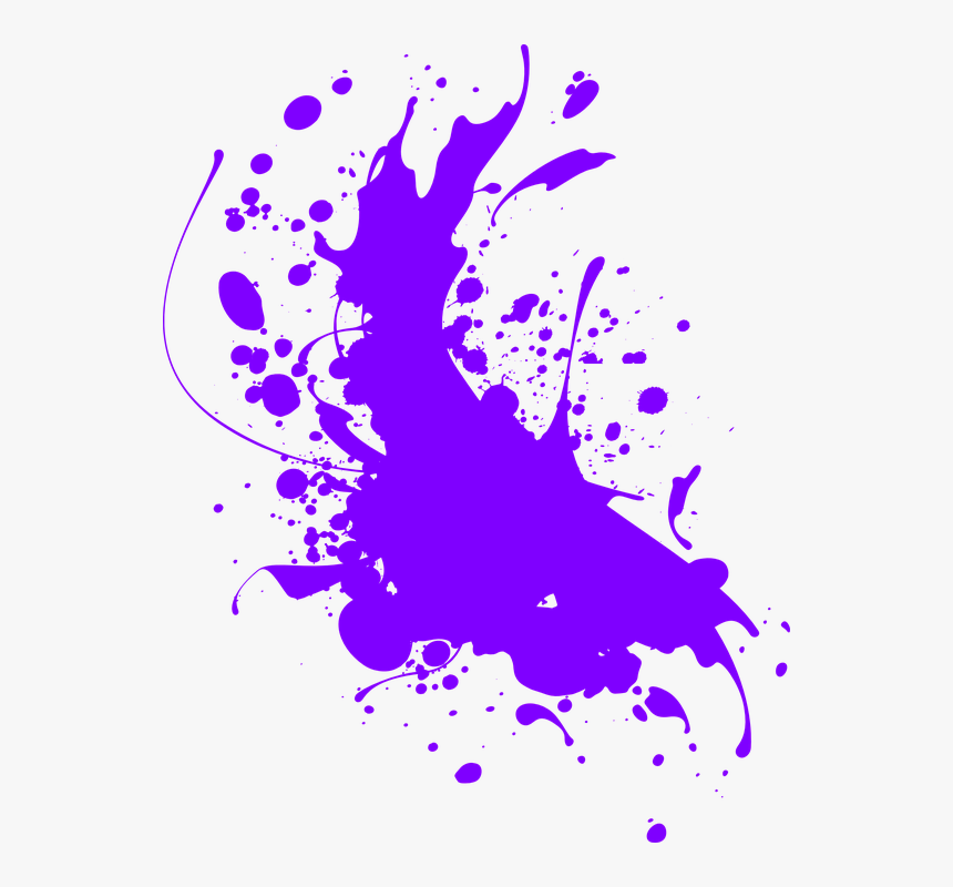 Splat, Purple, Paint, Arts, Grunge, Abstract, Design - Purple Paint Splatter Png, Transparent Png, Free Download