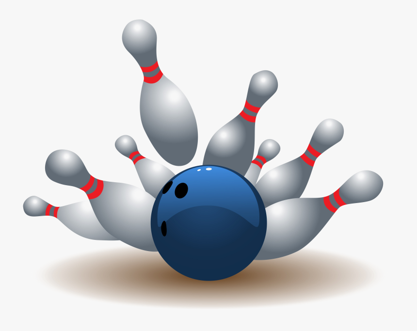 Bowling Strike Png Free Download - Bowling Pins And Bowl, Transparent Png, Free Download