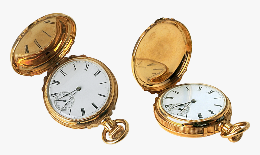 Clock Pocket Watch Gold Free Picture - Vintage Pocket Watch Transparent Background, HD Png Download, Free Download