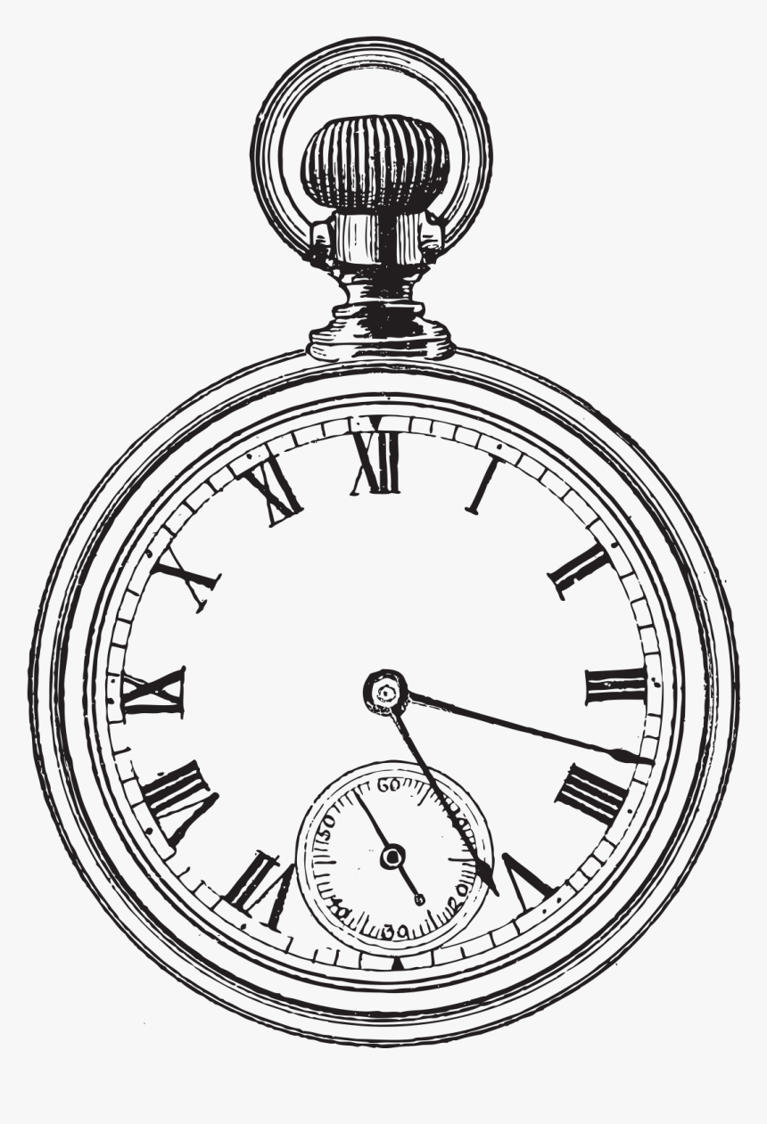 Transparent Watch Clipart - Easy Pocket Watch Drawing, HD Png Download, Free Download