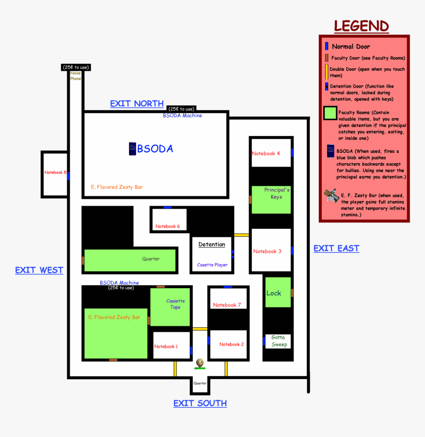 Baldi"s Basics In Education And Learning Map , Png - Map De Baldi's Basics, Transparent Png, Free Download