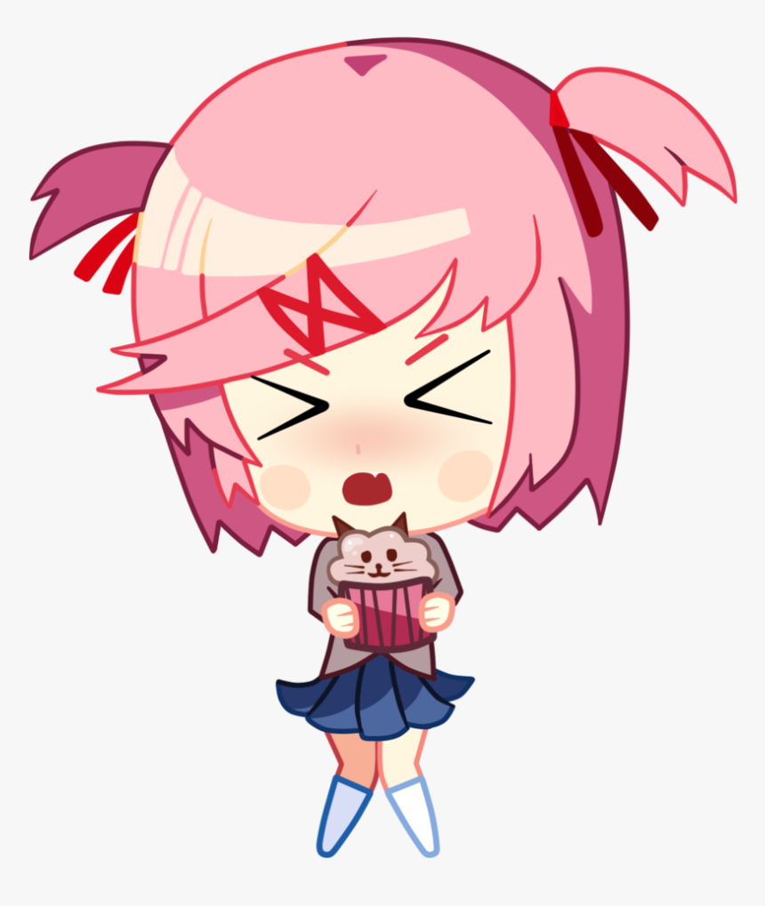 Ddlc Sticker Png - Doki Doki Literature Club Chibi Natsuki, Transparent Png, Free Download