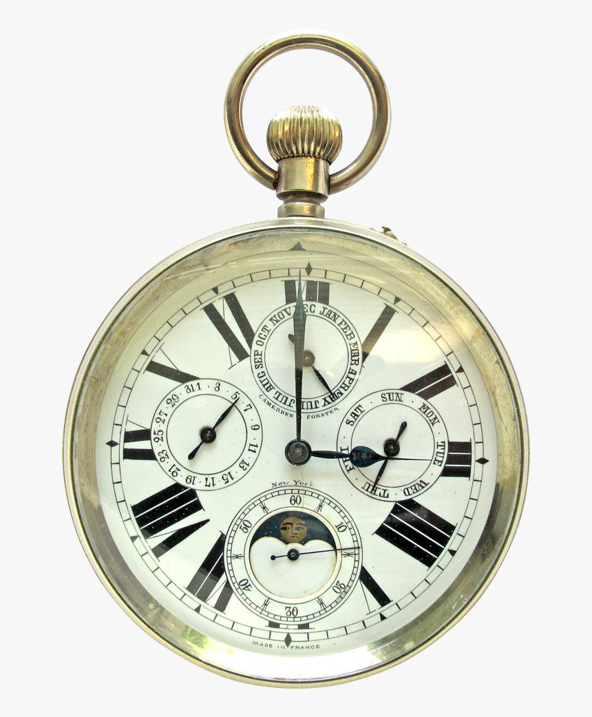 Antique Working Triple Calendar Pocket Watch / Car - Pocket Watch, HD Png Download, Free Download