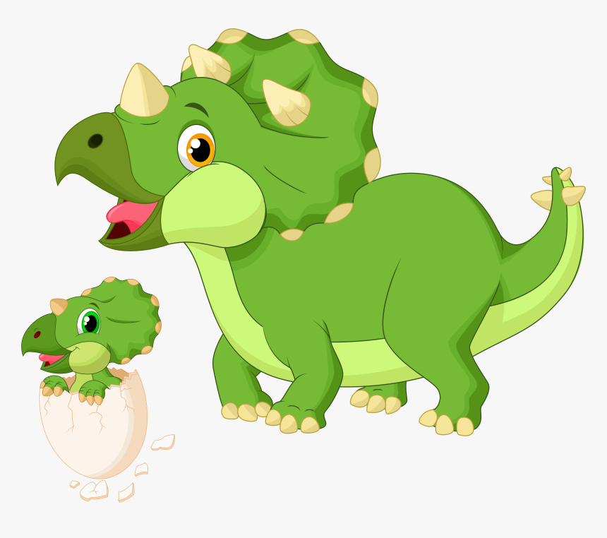 Baby Triceratops Clip Art - Cartoon Dinosaur Png, Transparent Png, Free Download