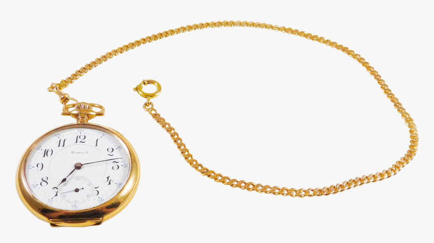14k Gold Cuban Link Pocket Watch Chain , Png Download - Transparent Background Pocket Watch Chain Png, Png Download, Free Download